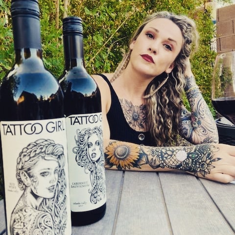 Tattoo Girl Rose Wine HD Png Download  kindpng